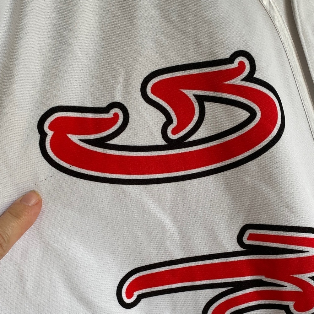 White Graphic Button-Up Jersey - Picture 4 of 13